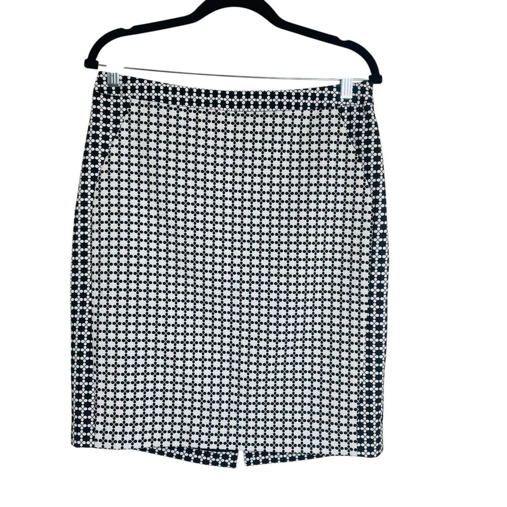 The Limited Skirt Womens 10 Black White Geometric Pencil Career Office Lined